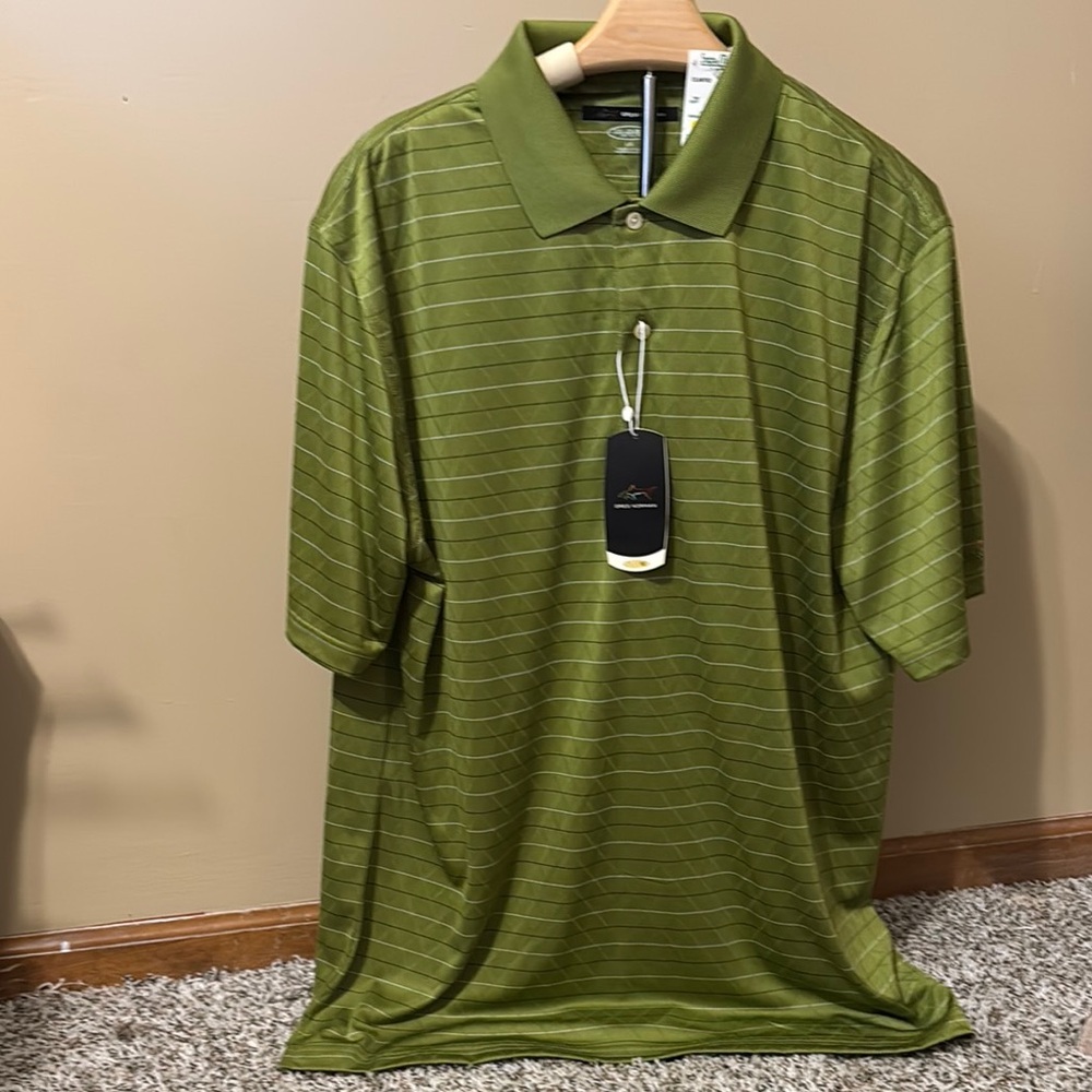 Greg Norman Collection Green Polo Shirt with Moisture-Wicking Fabric